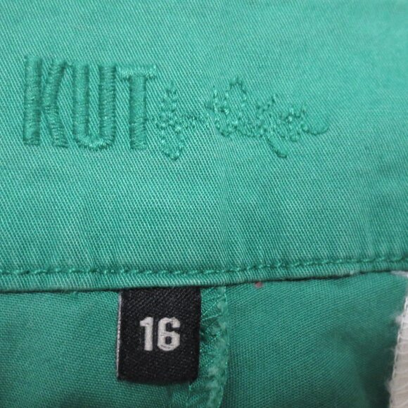 KUT FROM THE KLOTH womens PANTS green CAREER cropped TROUSER holiday SIZE 16 - Picture 7 of 12